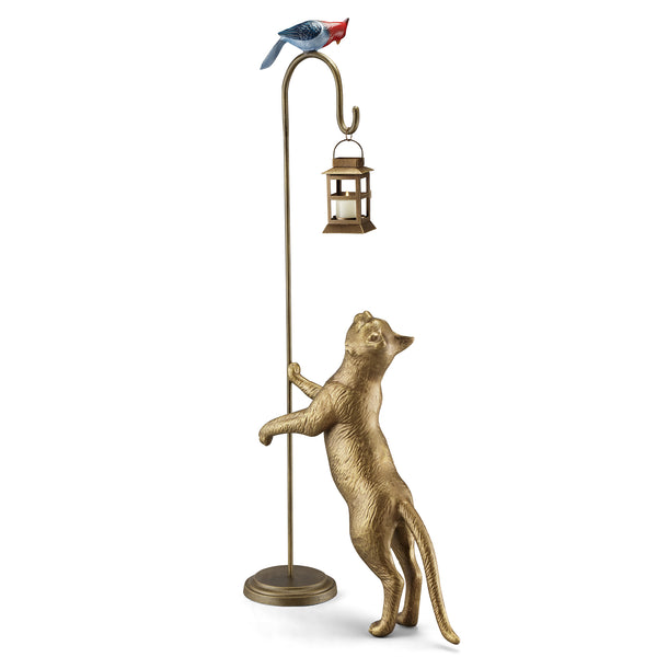 Aluminum Snacktime Cat with Bird Garden