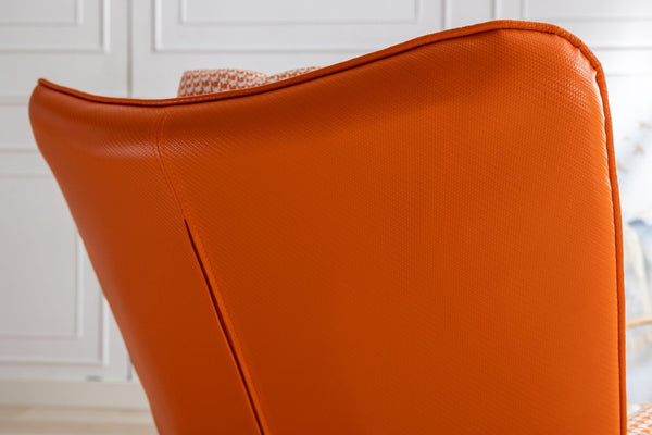 35.5 inch Rocking Chair, Soft Houndstooth Fabric Leather Fabric Rocking Chair for Nursery, Comfy Wingback Glider Rocker with Safe Solid Wood Base for Living Room Bedroom Balcony