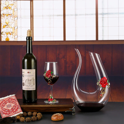 Household enamel crystal glass red wine glass goblet decanter