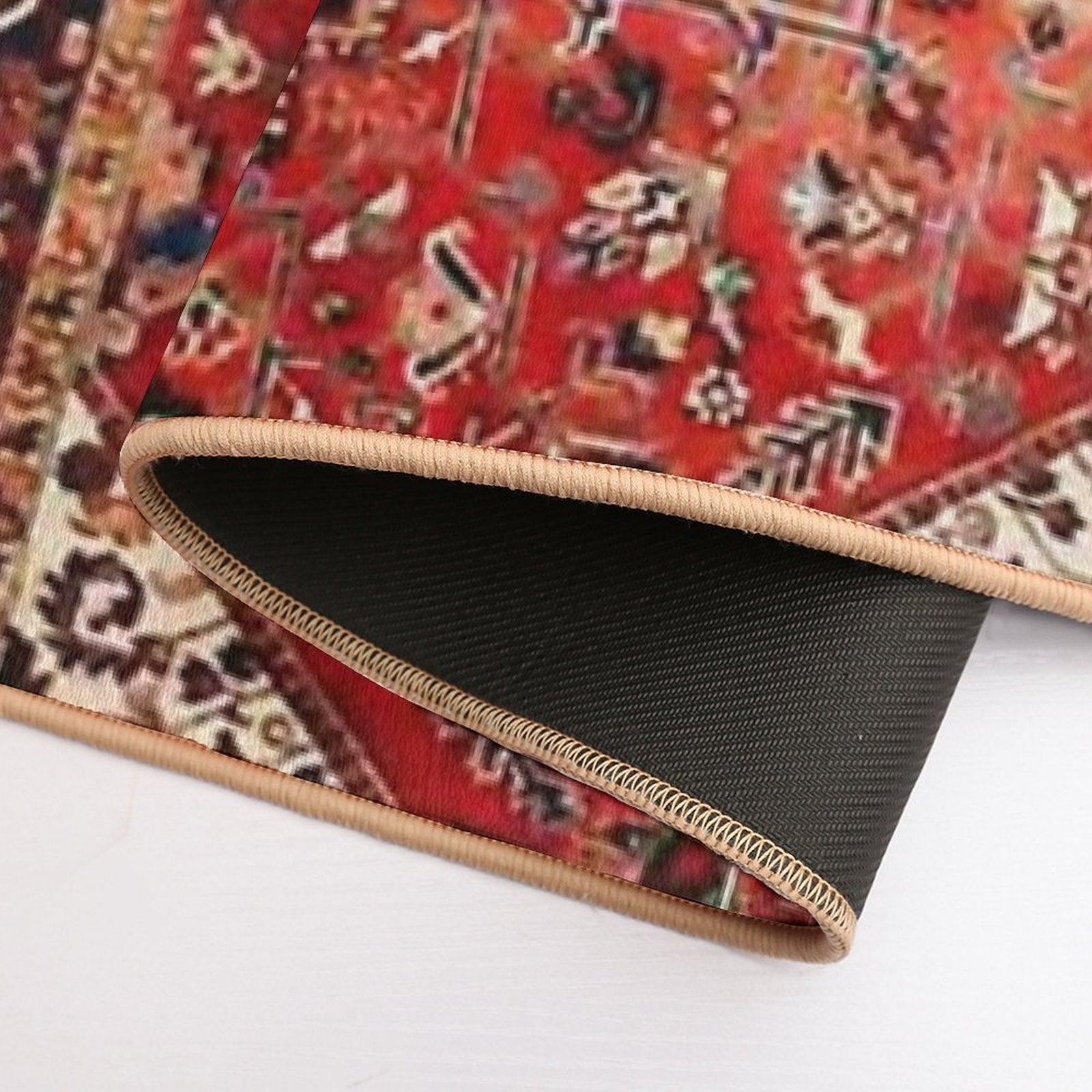 Heriz Antique Vintage Boho Persian Carpet Print Bath Mat