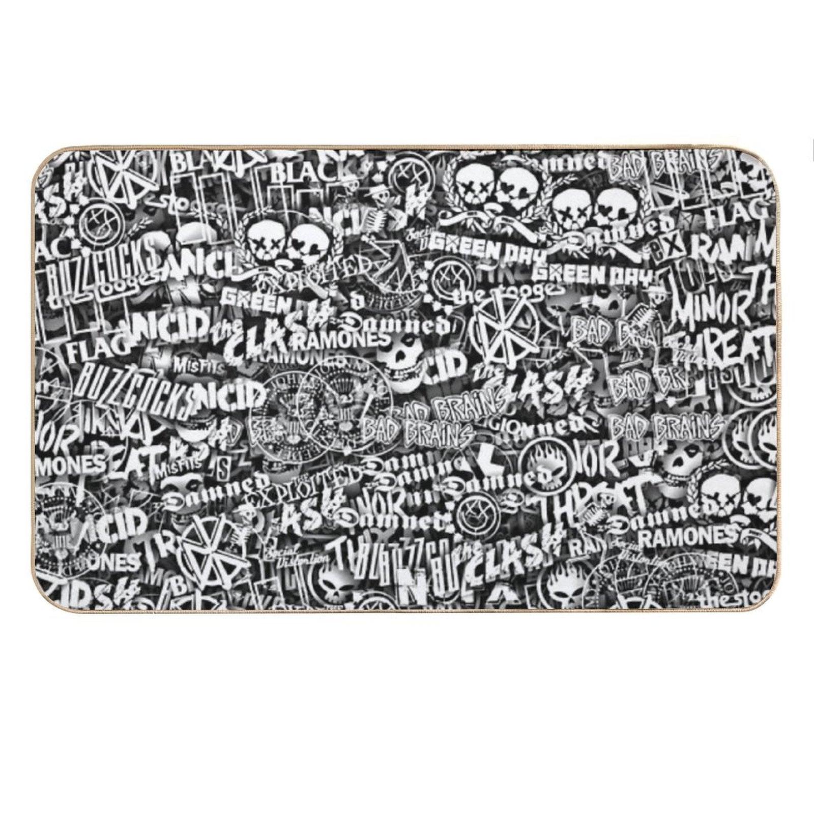 Punk-Rock Bands. Stickerbombing Bath Mat