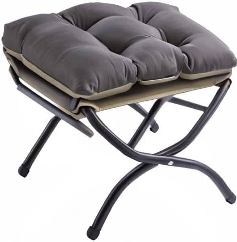 15 Inch Foldable Foot Stool Ottoman Charcoal Gray Washable