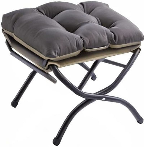 15 Inch Foldable Foot Stool Ottoman Charcoal Gray Washable