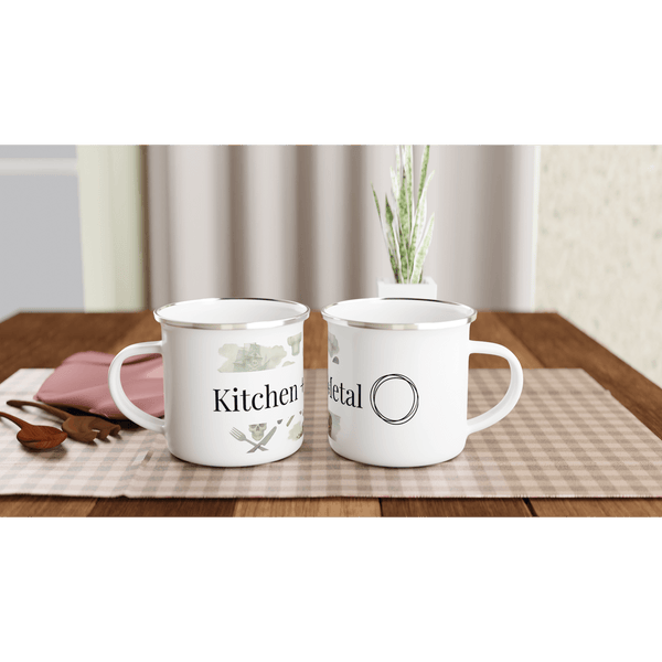 White 12oz Enamel Mug | Coffee Mugs | Kitchen + Metal