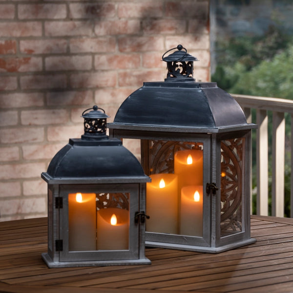 Nesting Rectangular Decorative Lanterns Set of 2