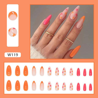 Finished manicure patches, wearable nails, drop-shaped manicure patches, contrasting color combinations