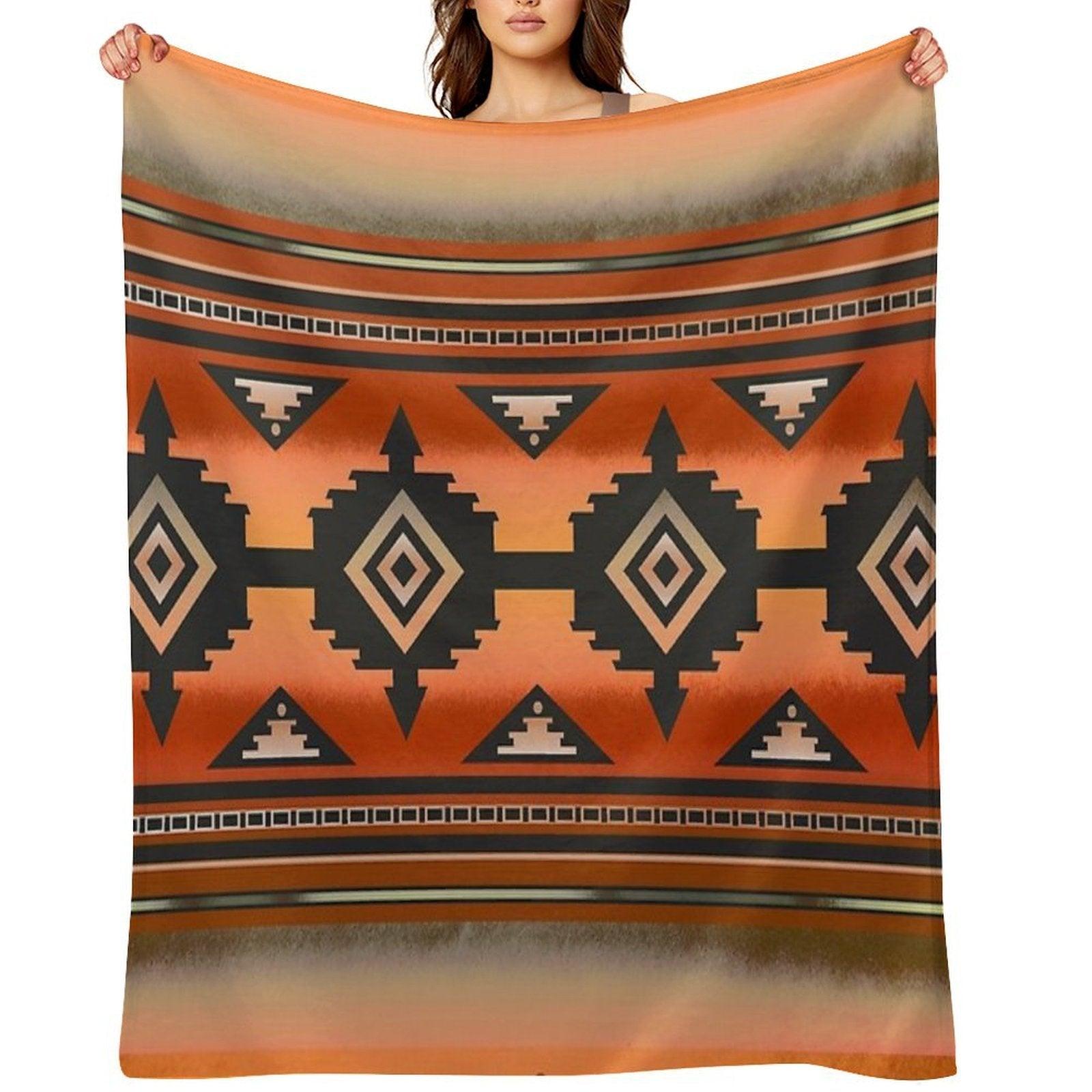 Canyon  Navajo Rust Throw Blanket