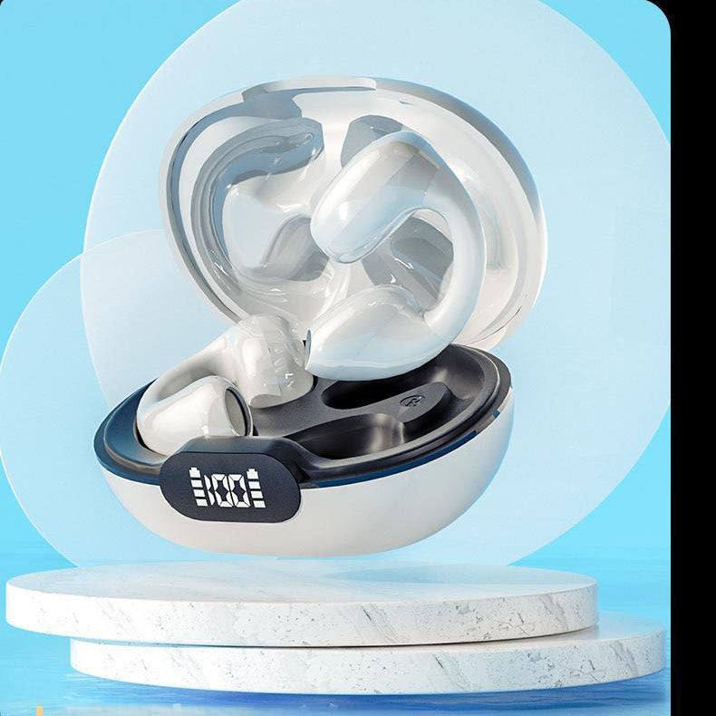 Clip on wireless Bluetooth earphones 5.3 clip on bone conduction sports earphones with ultra long battery life TWS earphones