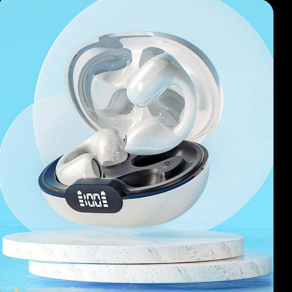 Clip on wireless Bluetooth earphones 5.3 clip on bone conduction sports earphones with ultra long battery life TWS earphones