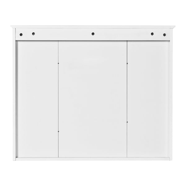 Wall Mounted Bathroom Medicine Cabinet with Mirror and Open Shelves, Modern