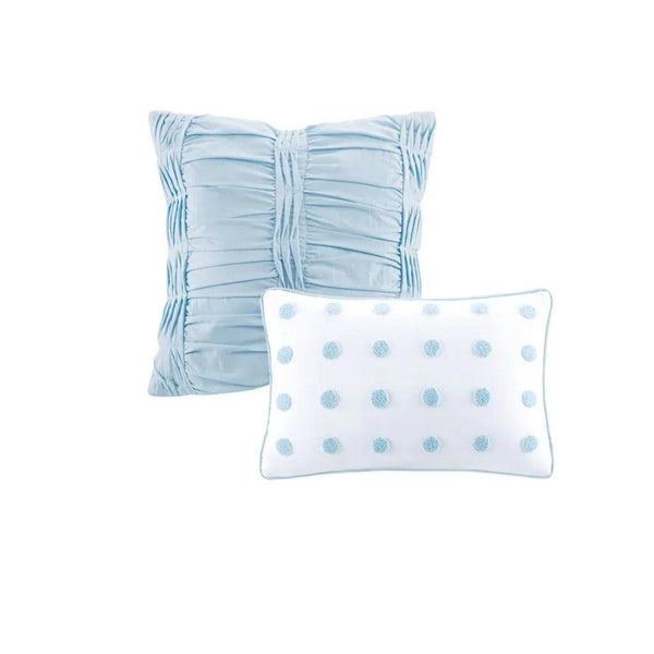 Brooklyn Cotton Jacquard Comforter Set with Euro Shams and Throw Pillows - Gifts for You 'n Me