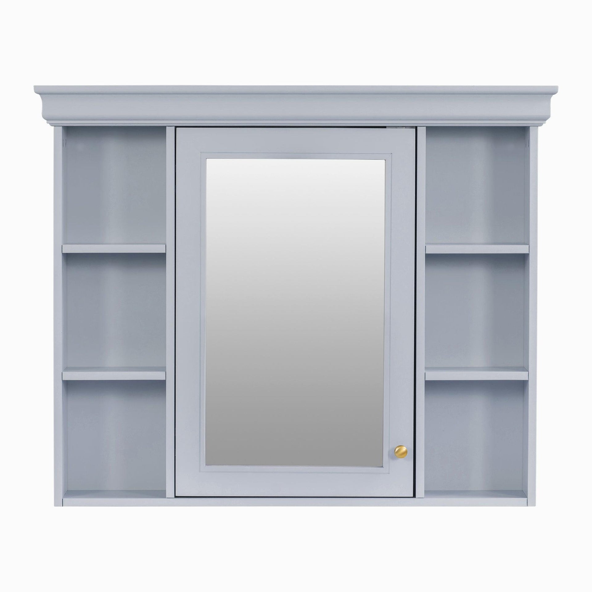 36'' Bathroom Vanity with Medicine Cabinet, Modern Mirror Cabinet with Adjustable Shelf, Bathroom Storage Cabinet with 4 Drawers