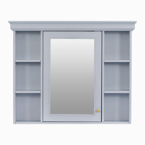 36'' Bathroom Vanity with Medicine Cabinet, Modern Mirror Cabinet with Adjustable Shelf, Bathroom Storage Cabinet with 4 Drawers
