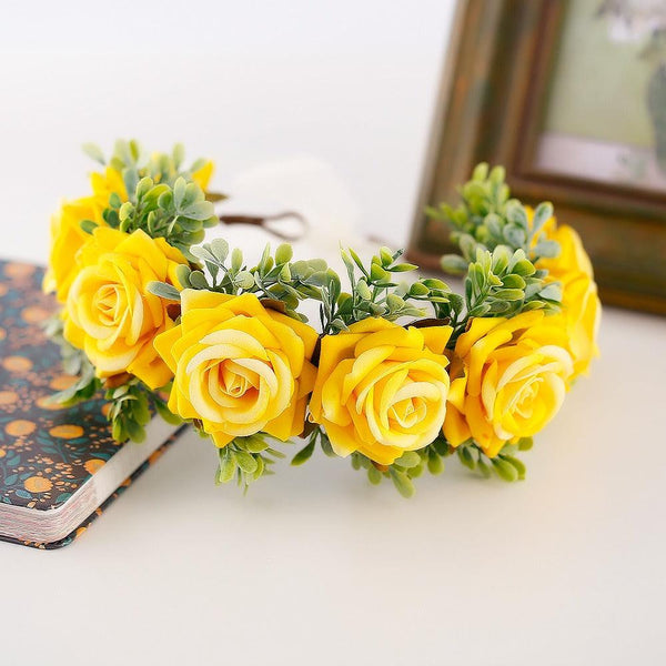Handmade flower wreaths seaside vacation wedding accessories velvet adjustable hair accessories