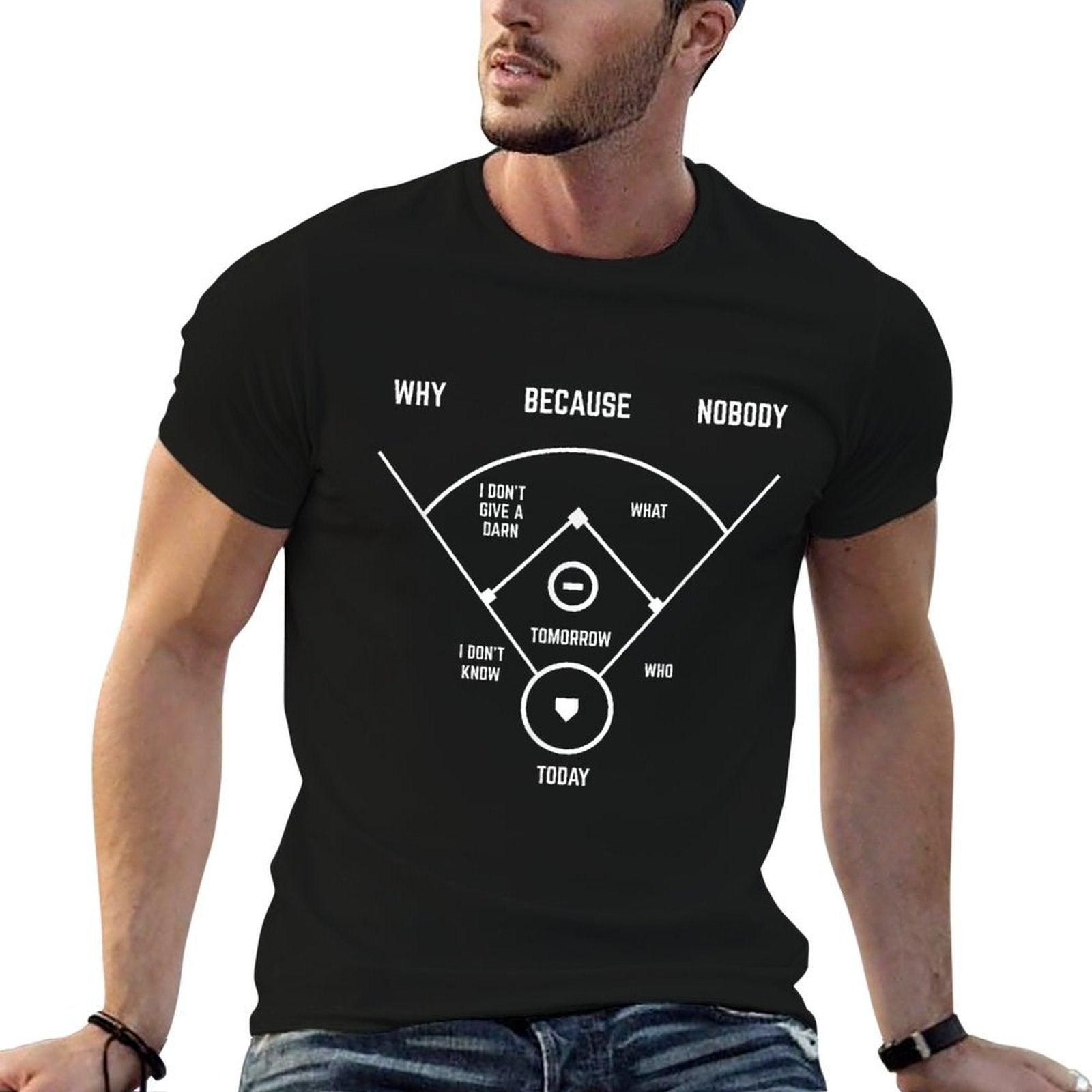 Funny Who's On First Baseball Vintage Joke Baseball Dad T-Shirt