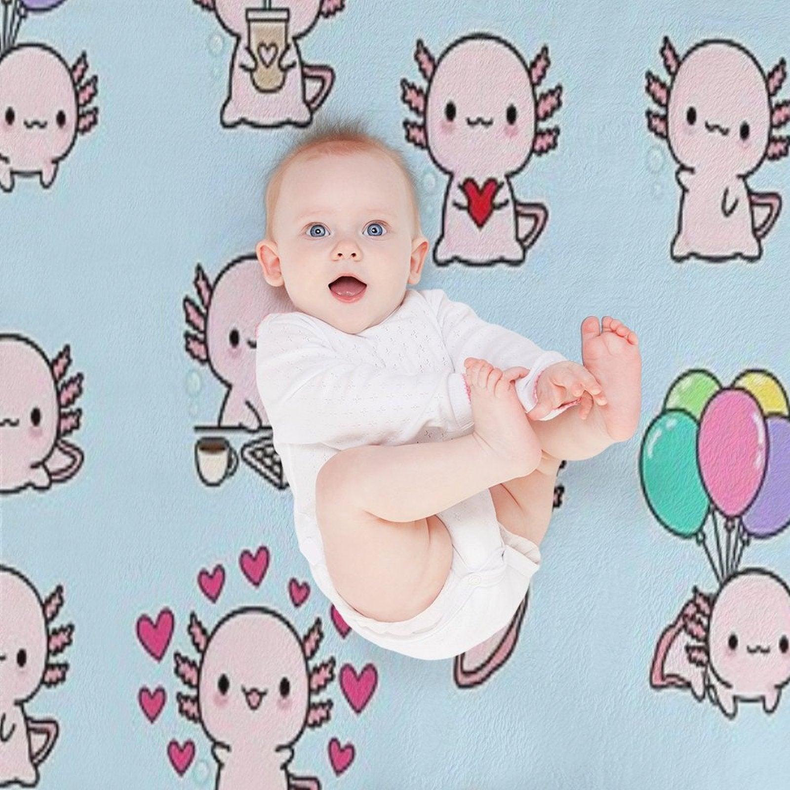 Copia De Cute Axolotl, Set Throw Blanket