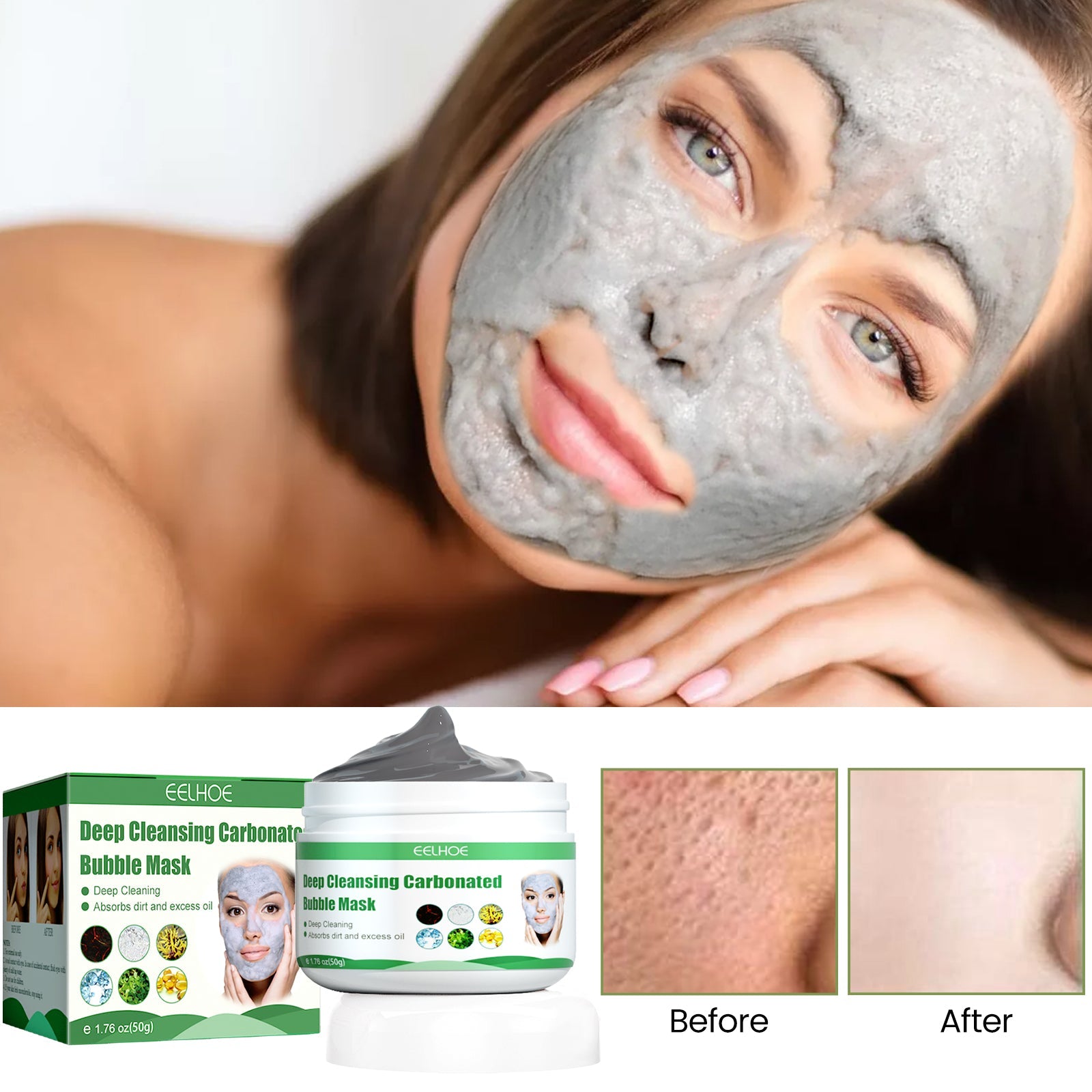 Clean And Apply Bubble Mask, Moisturizing Apply Removing Blackhead And Pimple Oxygen Cleansing Mud Mask
