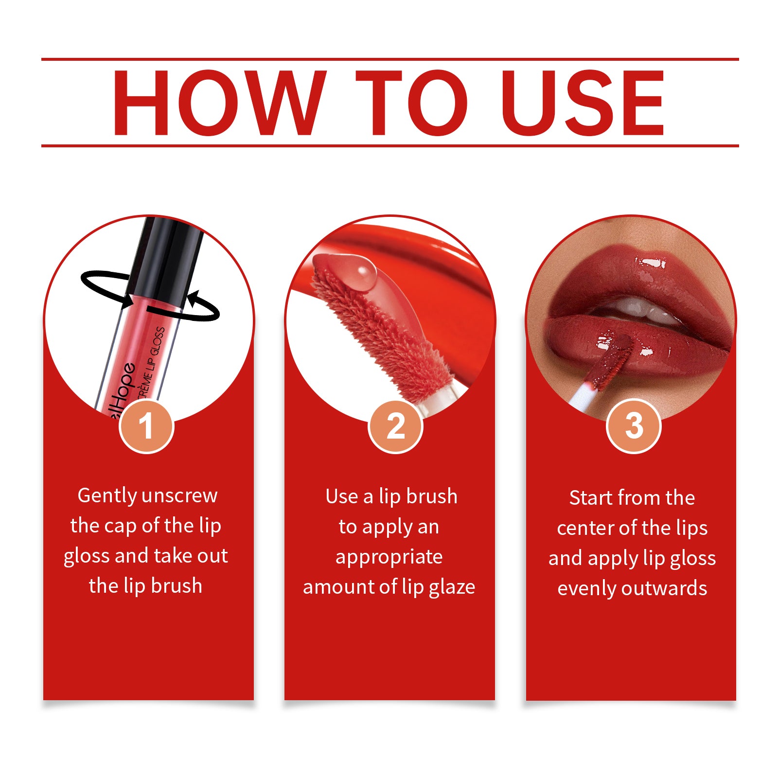 Lip Glaze, Moisturizing And Hydrating, Easy To Color, Not Easy To Stick Cup Long-Lasting Portable Lipstick Glaze