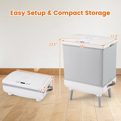 35L Large Towel Warmer with Heating and Drying Modes for Bathroom-Gray