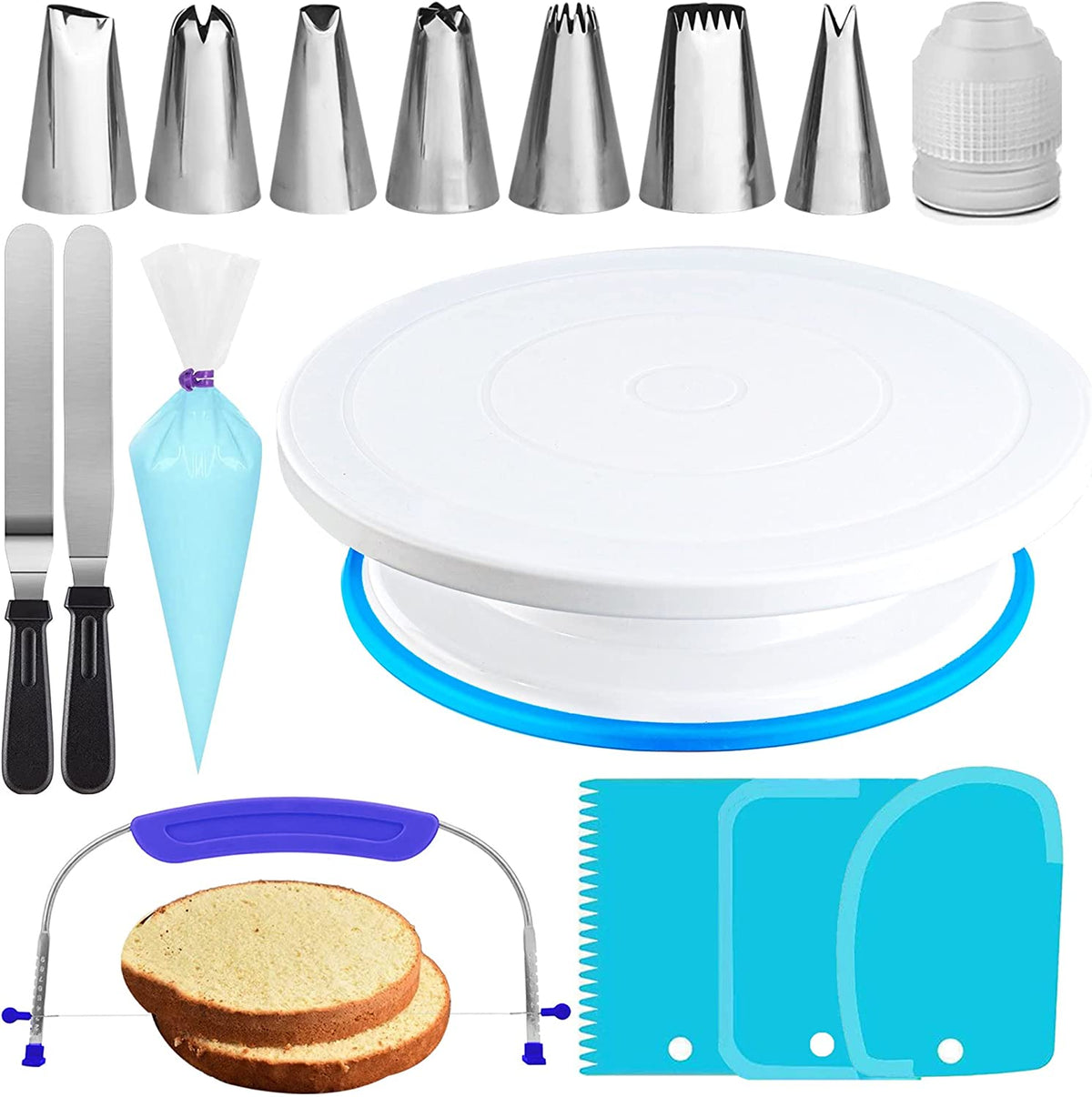 35PCs Blue Cake Decorating Kit