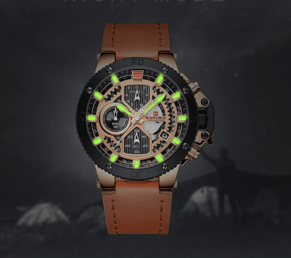 Men's Casual Waterproof Watch With Chronometers And Fluorescent Hands Excellent Design Perfect Gift