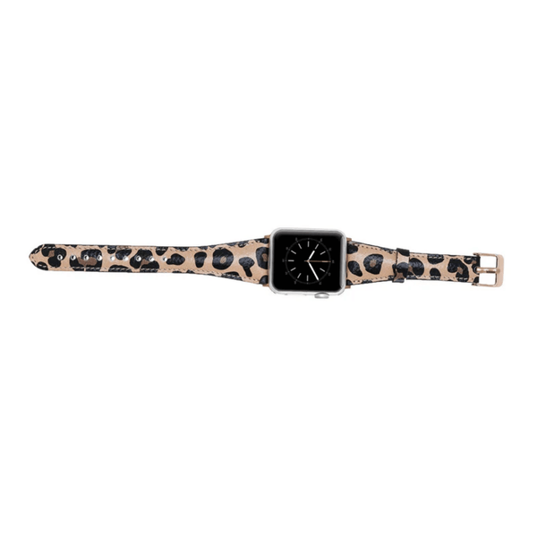 Classic Leopard Print Leather Apple Watch Band - Dallas LEATHERE