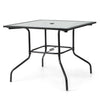 35 x 35 Inch Patio Dining Table with 1.5 Inch Umbrella Hole without Umbrella - Black