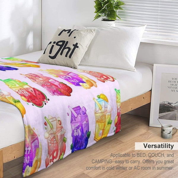 Aesthetic Fruit Carton Collection Velvety-soft Throw Blanket