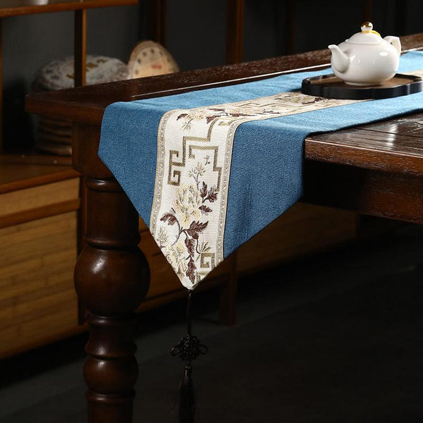 Chinese Style Zen Fabric Long Table Runner