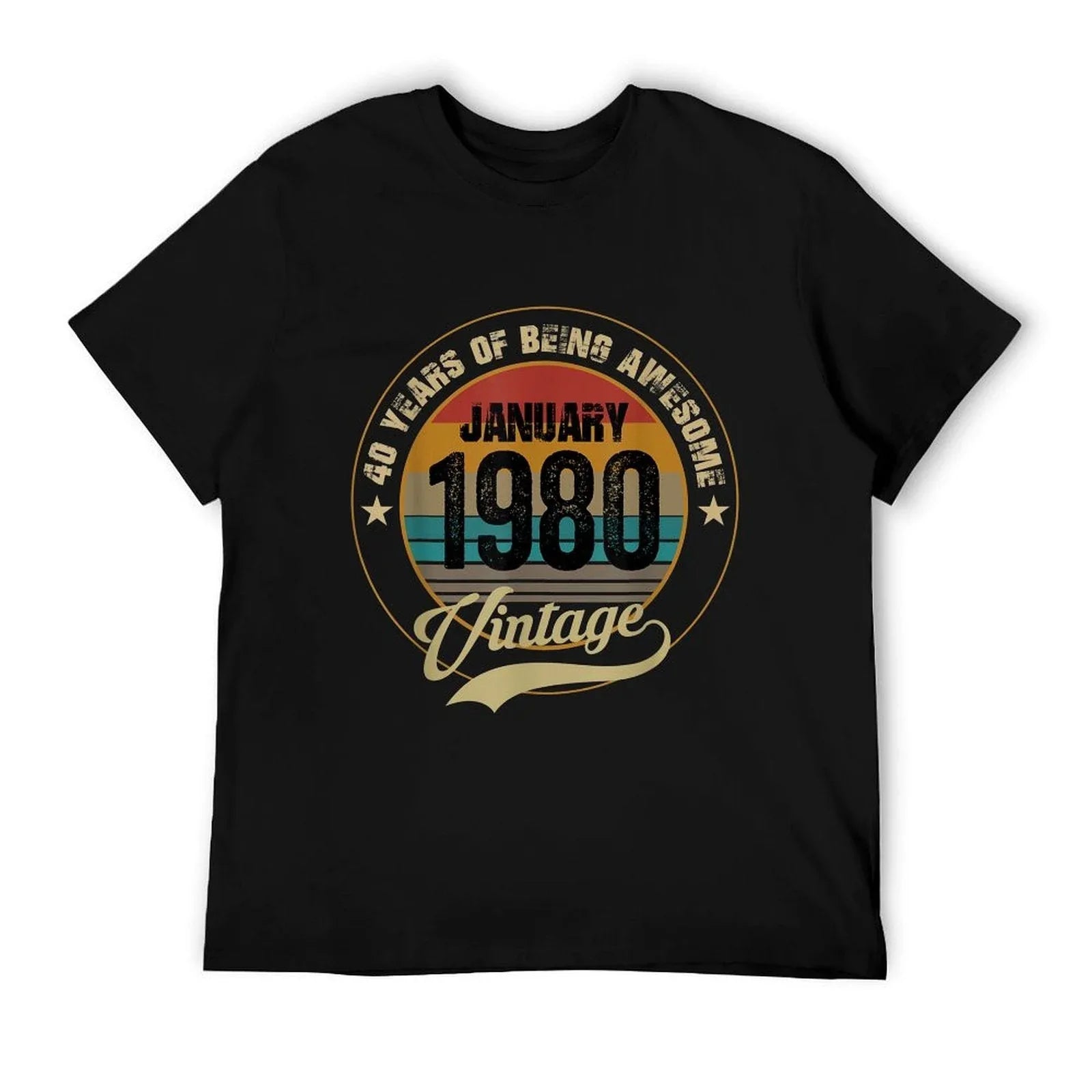Awesome Since 1980 40th Birthday Gift Vintage Men Women  Oversized Silhouette T-Shirt