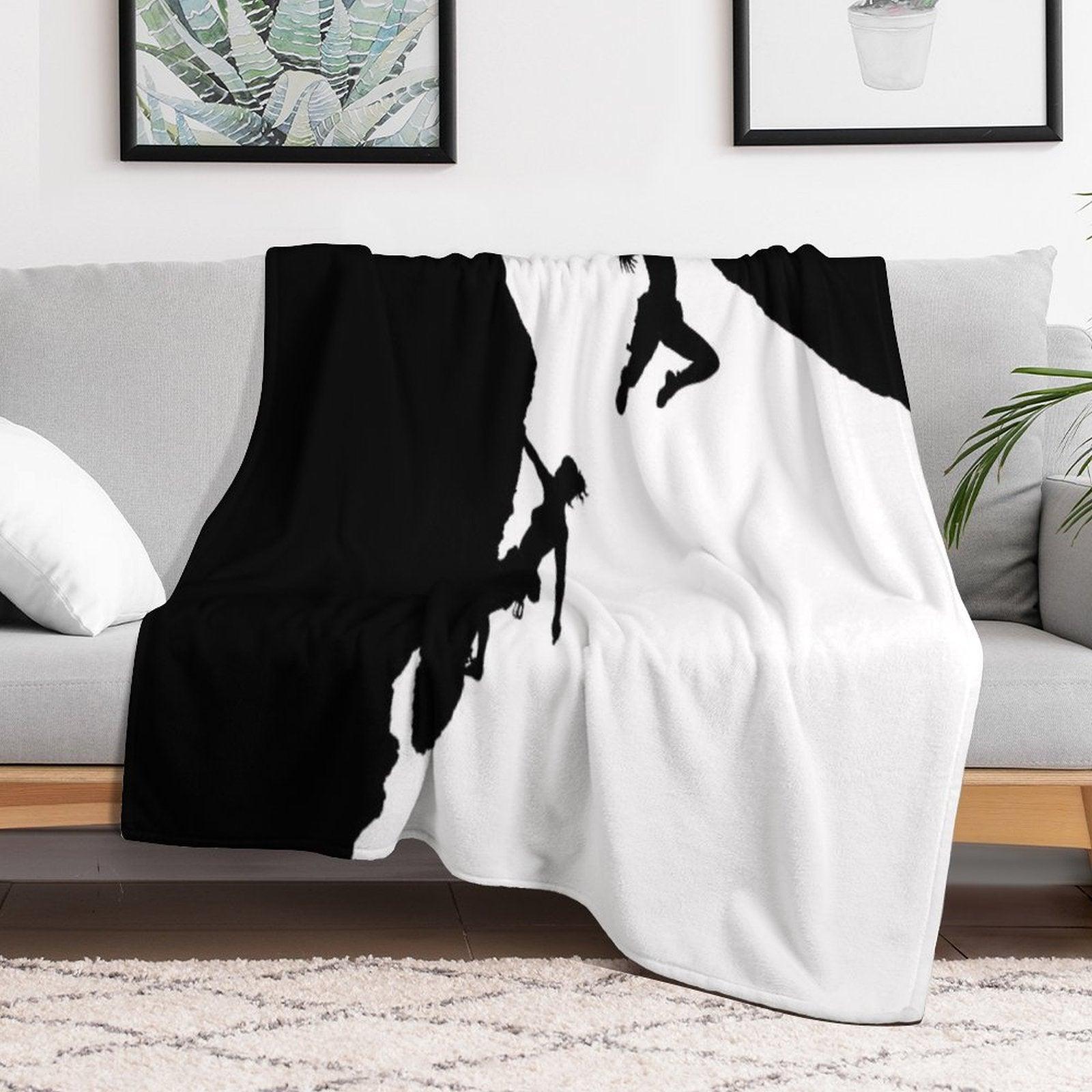Women Rock Climbing Throw Blanket