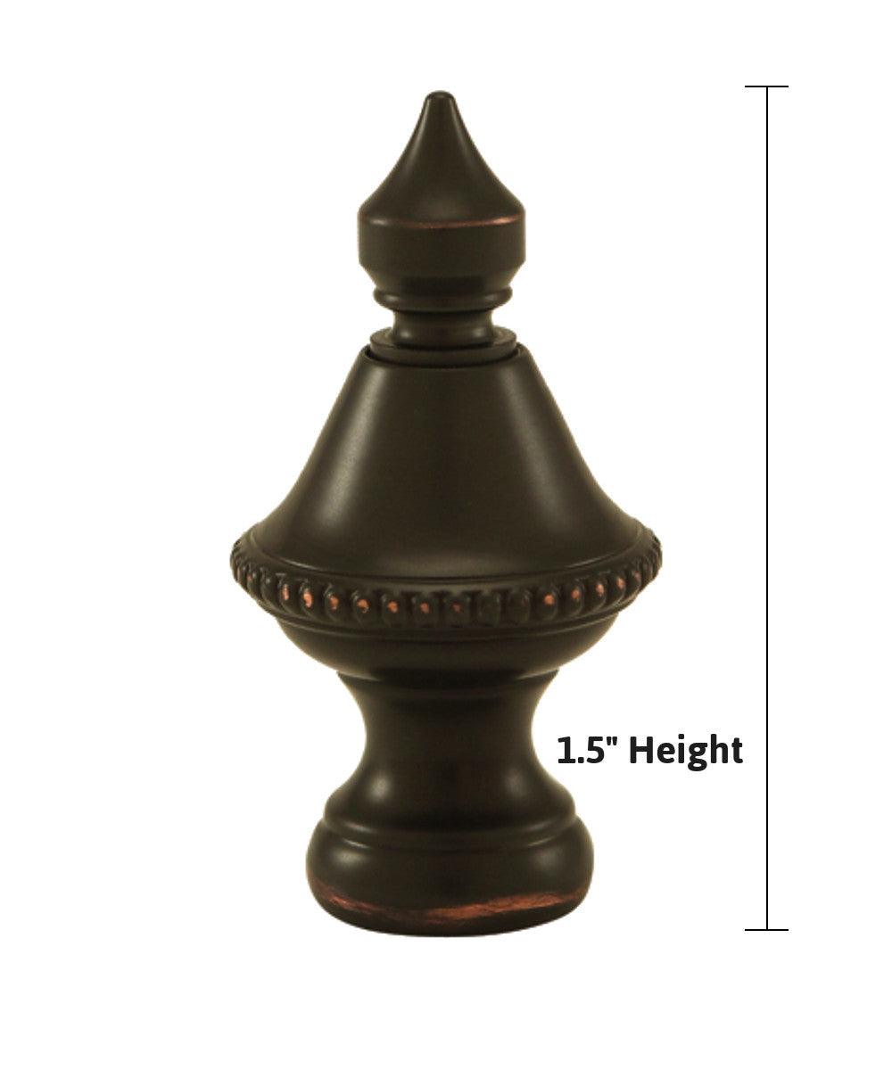 Beaded Knob Lamp Finial Spire Oiled Bronze 1.5