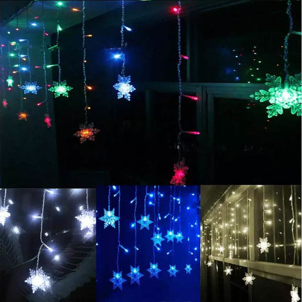 3.5M 96LED Snowflake String Curtain Lights