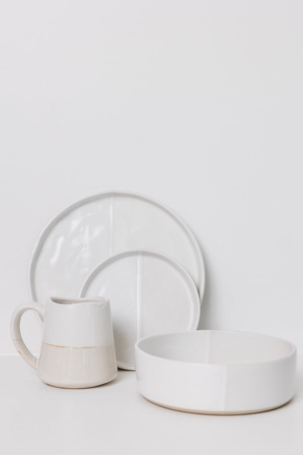 Sonnet Appetizer Plate - Matte White/Glossy White - Set of 6