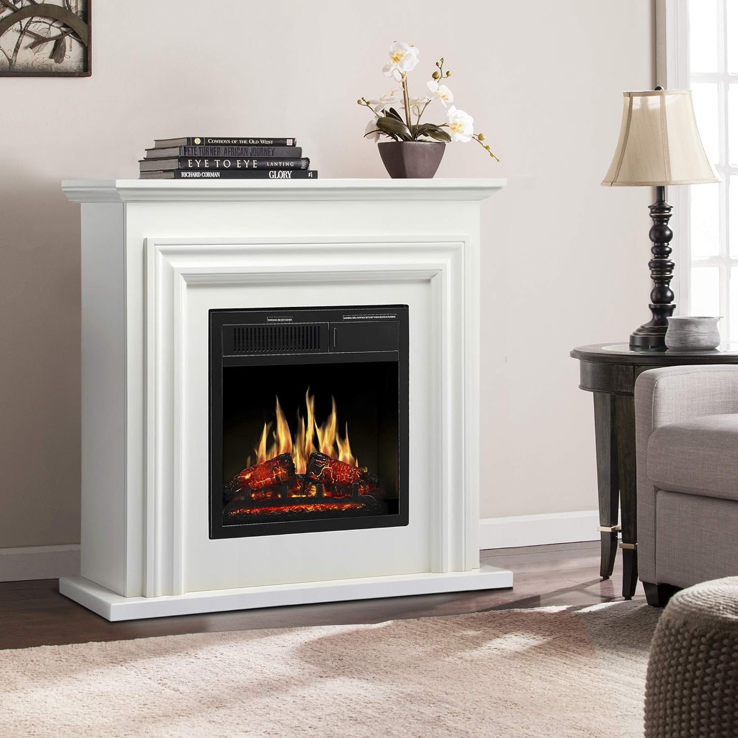 36 Inch Electric Fireplace Mantel Wooden Surround Firebox M1804 Kismile