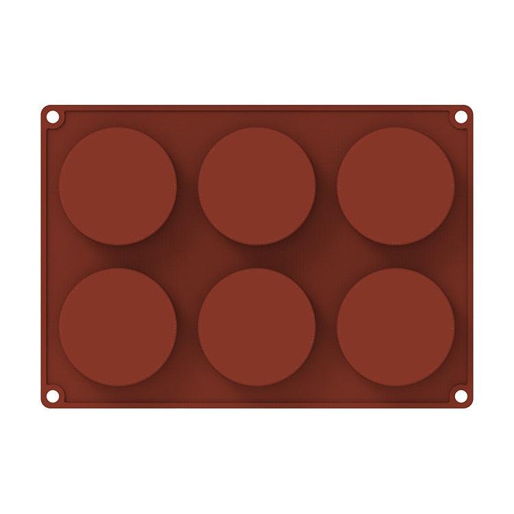 3/6 Silicone Mold Round Circle Shape Fondant Cake Tools Ice Cube Moulds 3D Candy Jelly Making Mould Handmade Soap Molds Round Baking Silicone Mold Circle Chocolate Cake Pie Muffin Sandwiches Eggs Bakeware Kitchen Accessories