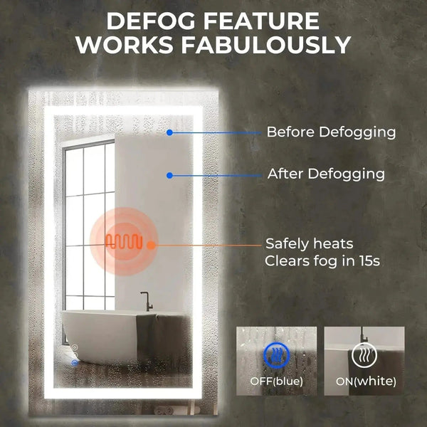 20 x 28  Inch Center Glow LED Bathroom Mirror