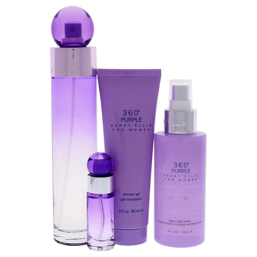 360° Purple By Perry Ellis For Women 4Pcs Set EDP Spray