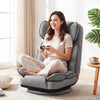 360 Degree Swivel Floor Gaming Chair with 6-Position Adjustable Backrest and Sponge Filling-Gray