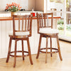 360° Rotating Counter Height Chairs Set of 4 with Backrest and Upholstered Seat-24 inches