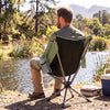 360° Swivel Camping Chair with Cup Holder and Side Pocket for Beach Support 300 LBS-Green
