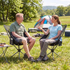 360° Swivel Camping Chair with Cup Holder and Side Pocket for Beach Support 300 LBS-Black