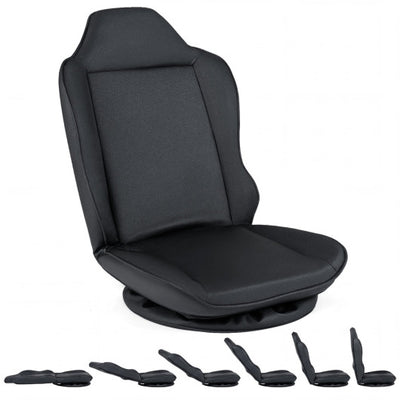 360° Swivel Floor Gaming Chair with 5-Level Adjustable Backrest-Black