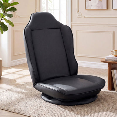360° Swivel Floor Gaming Chair with 5-Level Adjustable Backrest-Black