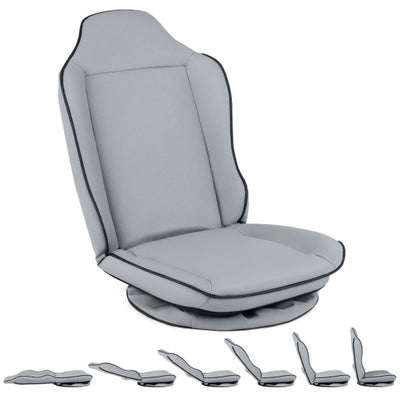 360° Swivel Floor Gaming Chair with 5-Level Adjustable Backrest-Gray