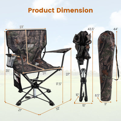 360° Swivel Hunting Chair Portable Foldable Hunting Chair Set of 2-Camo