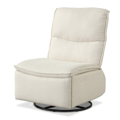 360° Swivel Rocking Chair with Cushioned Back for Living Room-Beige