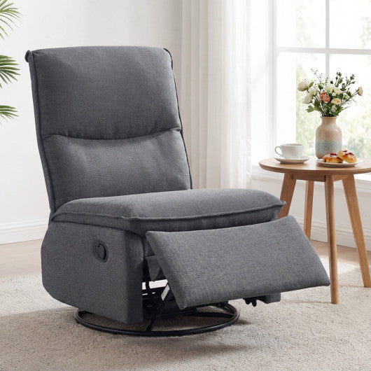 360° Swivel Rocking Chair with Cushioned Back for Living Room-Gray