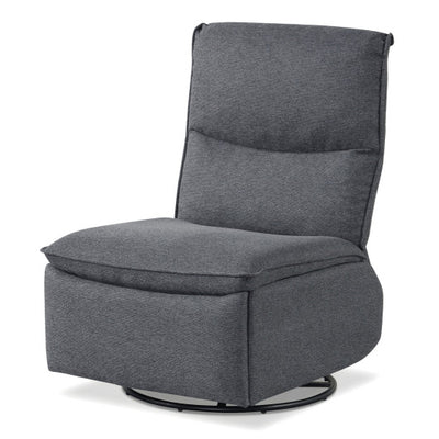 360° Swivel Rocking Chair with Cushioned Back for Living Room-Gray