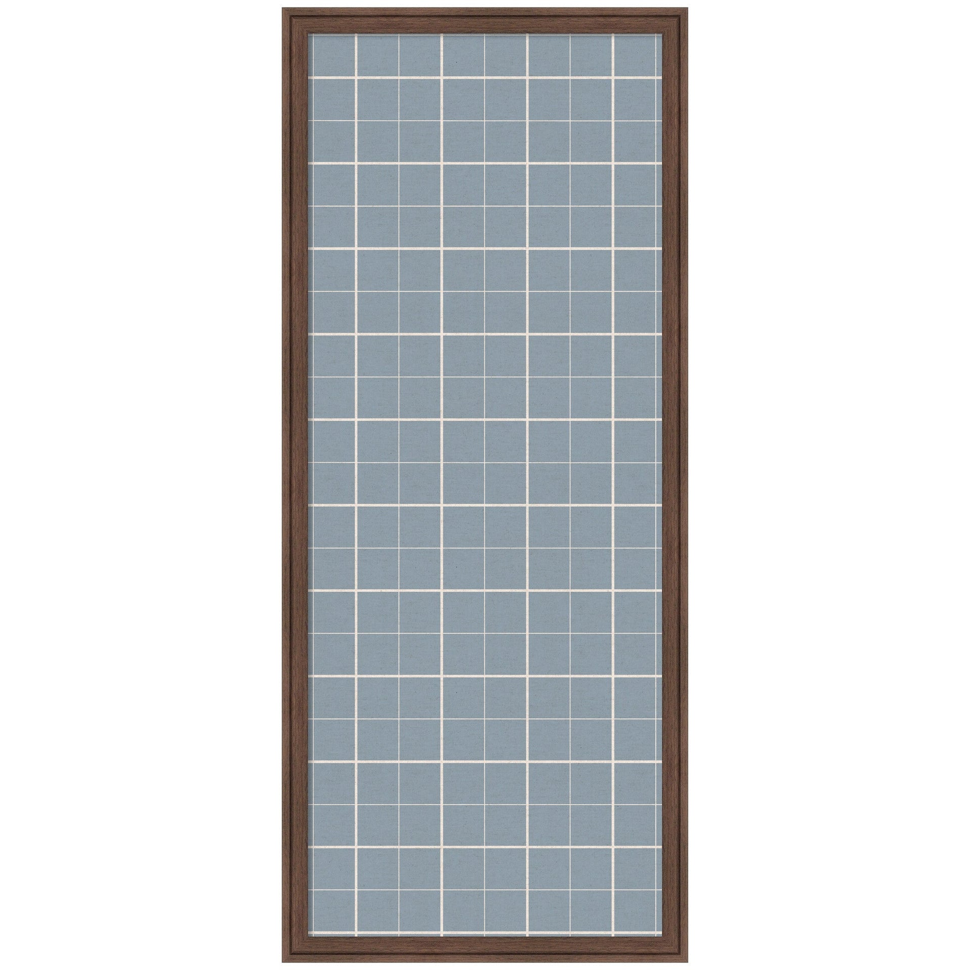 Framed Fabric Pinboard Light Blue Plaid Wall Organization